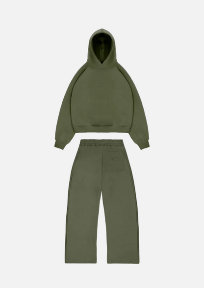 CLOUDS HOODIE + JOGGER GREEN